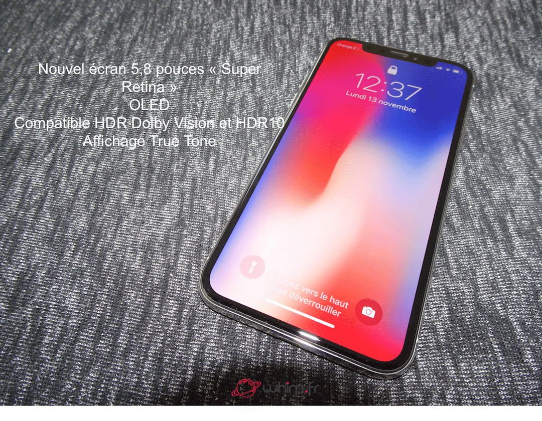 écran de l'iPhone X d'Apple